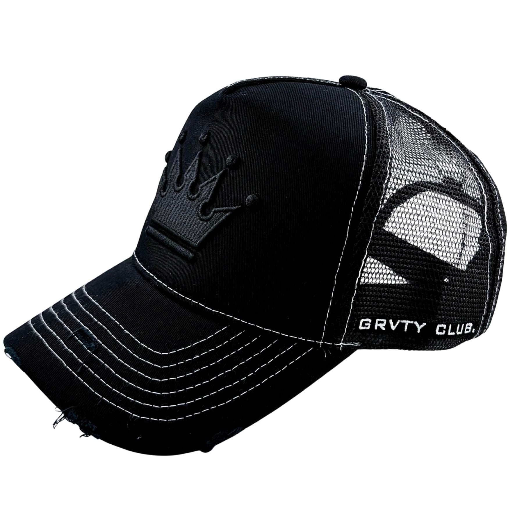 BLACK CROWN TRUCKER CAP - GRVTY CLUB.
