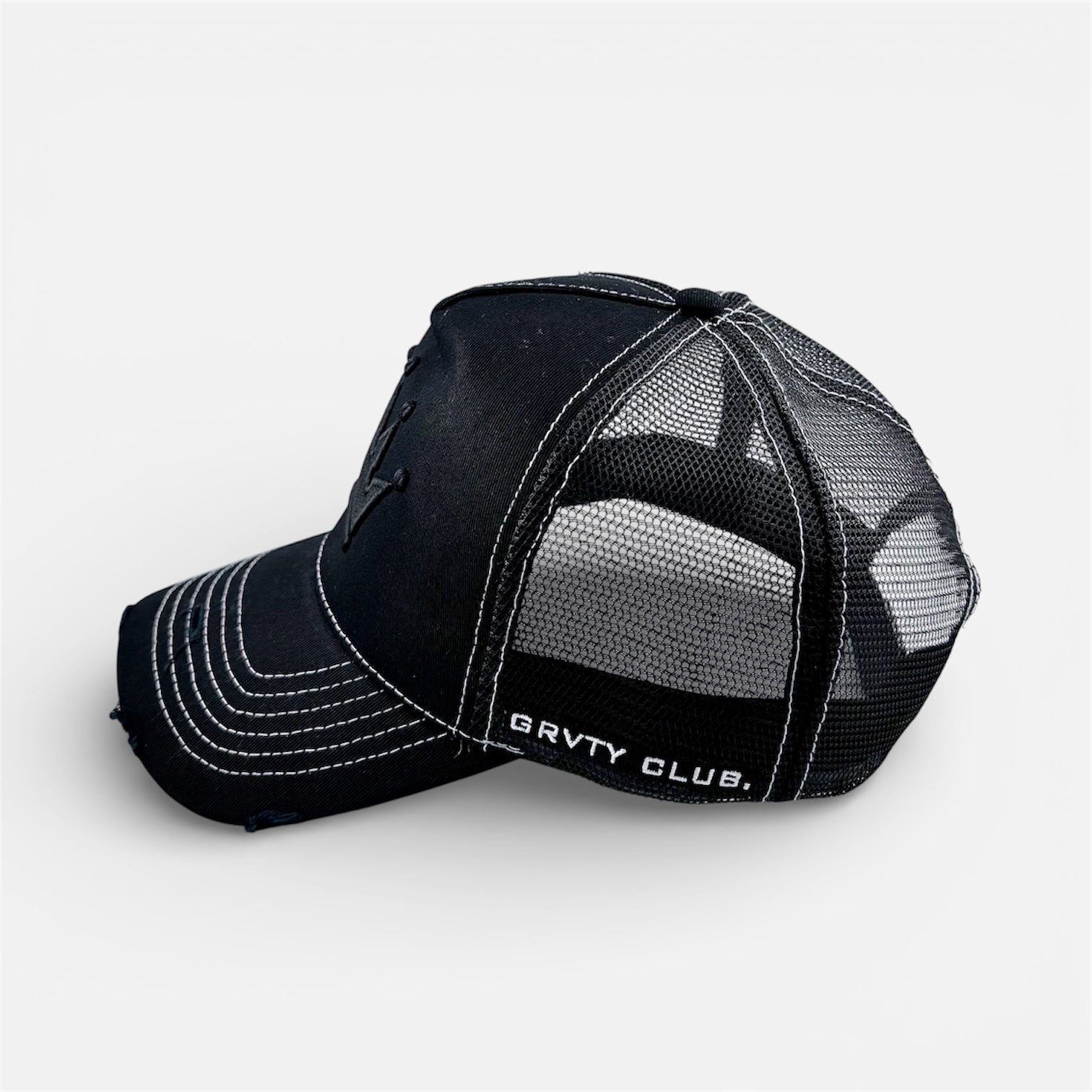 BLACK CROWN TRUCKER CAP - GRVTY CLUB.