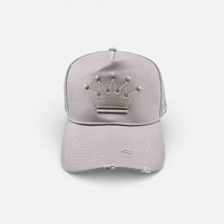 GREY CROWN TRUCKER CAP - GRVTY CLUB.