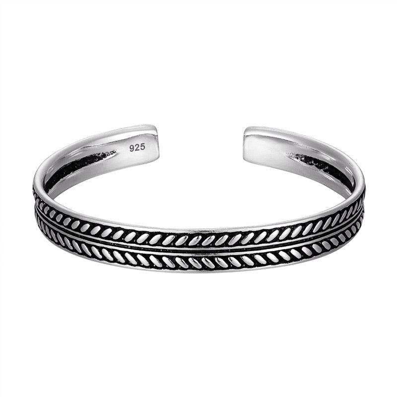 Textured Sterling Silver Bangle Collection - GRVTYCLUB